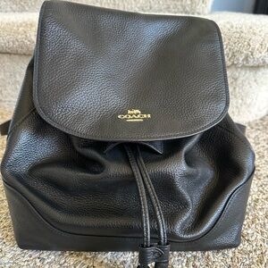 Coach Black Pebbled Leather Backpack